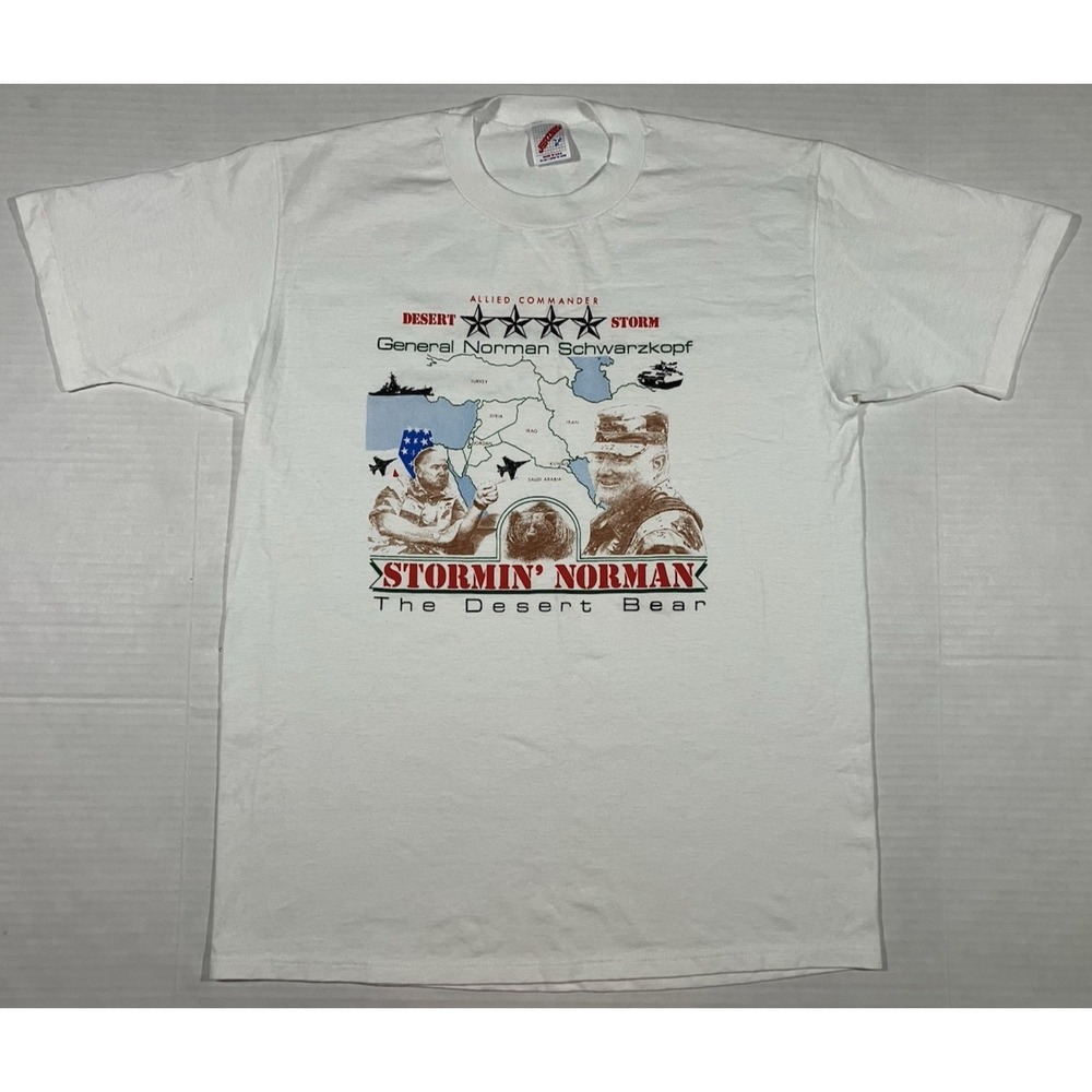 Stormin Norman Schwarzkopf T Shirt Desert Storm Military Vintage Mens Size L